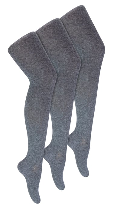 3 Pair Multipack Girls School Tights | Medias opacas para niñas - Gris - Image 1