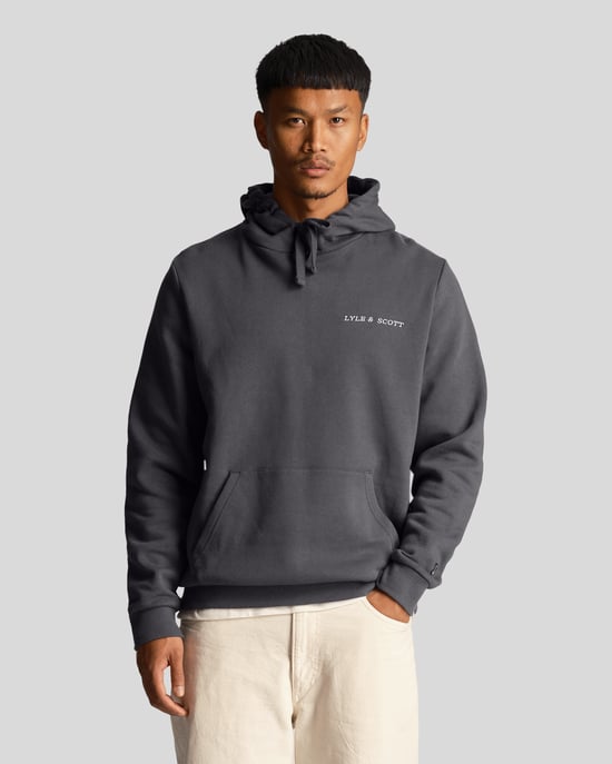 Sudadera con capucha gris metalizada bordada de Lyle & Scott - Image 1