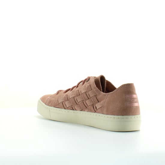 Toms Lenox Bloom Basketweave Pink Leather Womens Lace Up Trainers 10011818
