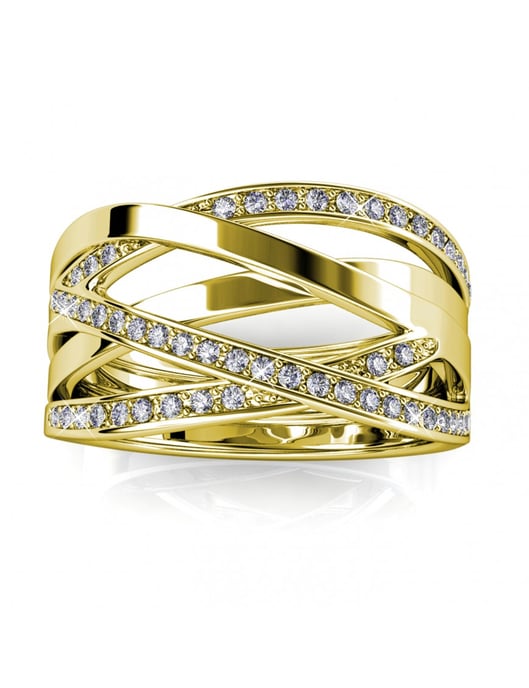Anillo Criss Cross - Oro y Cristal - Image 4