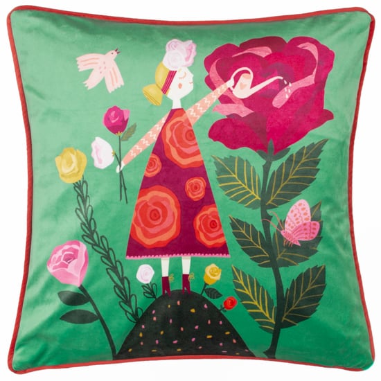 Kate Merritt Flower Girl Piped Velvet Feather Filled Cushion
