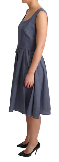Vestido de algodón azul con lunares para mujer de Dolce & Gabbana, corte A, elástico - Image 3