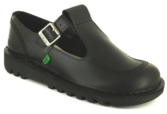 Kickers Womens Shoes Work School Aztec Leather Buckle black - Image 1