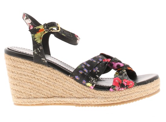 Sandalias de Mujer Ted Baker Cardima Cuña de Espadrille Impresa Floral Negra - Image 2