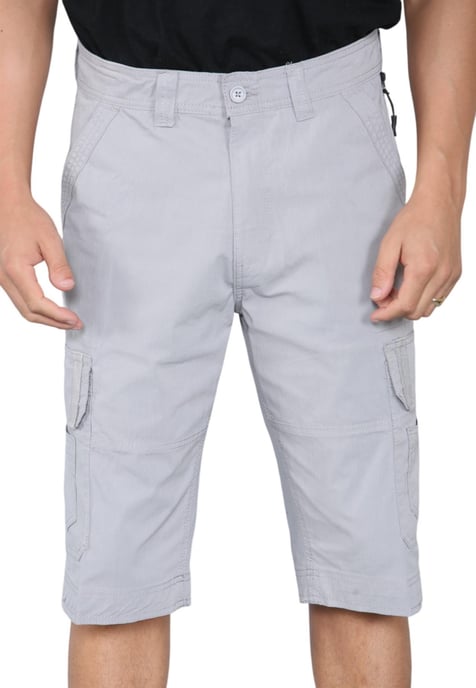 Shorts cargo de secado rápido con múltiples bolsillos para hombre en gris - Image 5