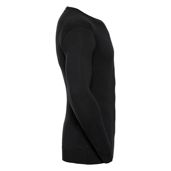 Russell Collection Mens Knitted V Neck Sweatshirt (Black) - Image 3