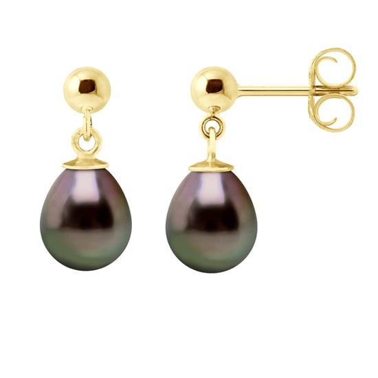 Earrings Real Cultured Tahiti Pearls Pear 8-9 mm - Image 1