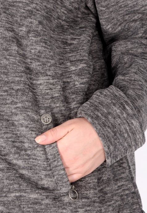 Dreimaster fleece jacket women Grey melange - Image 5