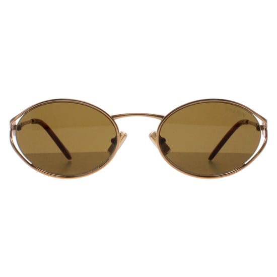 Gafas de sol Miu Miu Oval para mujer en bronce dorado y marrón oscuro MU52YS - Image 1