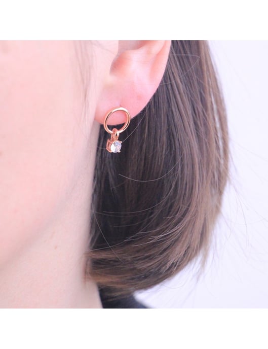 Pendientes Octavia - Oro rosa y cristal - Image 2