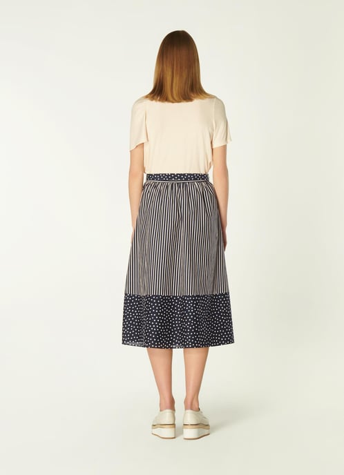 LK Bennett Smith Skirt, Navy/Cream