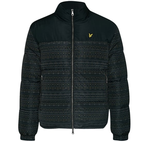 Chaqueta acolchada negra reversible Fair Isle de Lyle & Scott - Image 1