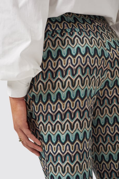 Gardenia Slim Fit Blue Cotton Trouser