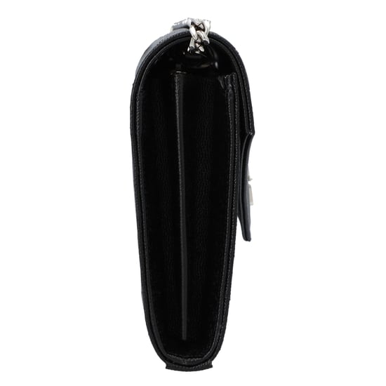 Saint Laurent Classic Cassandre Chain Wallet In Grain De Poudre Leather Black - Image 3