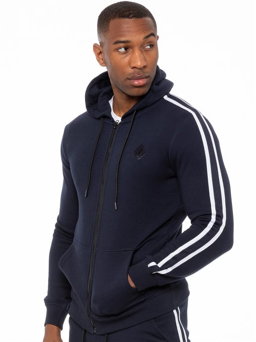 Enzo | Conjunto de chándal con capucha y cremallera para hombre - Azul marino - Image 3