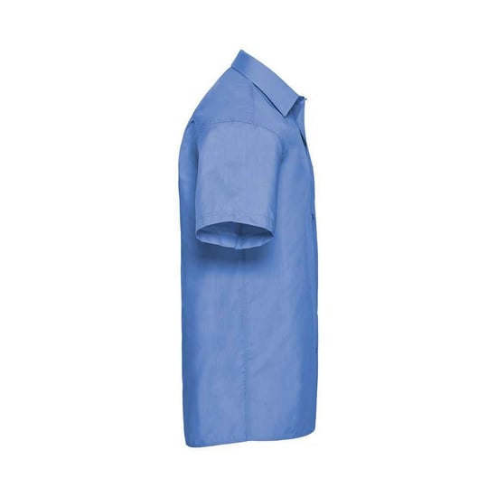 Russell Collection Mens Poplin Easy-Care Short-Sleeved Formal Shirt (Corporate Blue) - Image 3