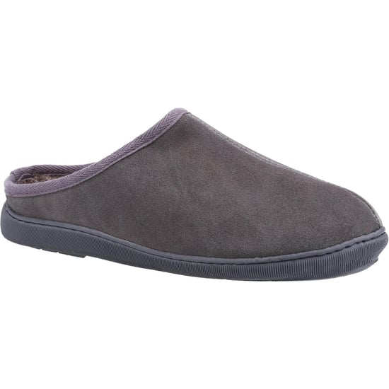 Hush Puppies Mens Ashton Suede Slippers (Grey) - Image 1