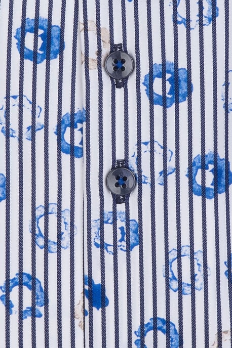 R2 Blue Patterned Shirt Blue Patterned