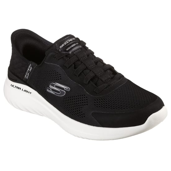 Skechers Bounder 2.0 Emerged Textile Men's Black/White Trainers - Image 1