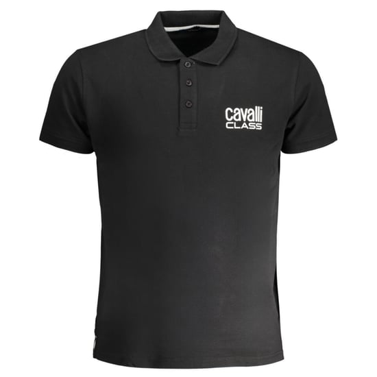 Camiseta Polo Negra con Logo Audaz de Cavalli Class - Image 1