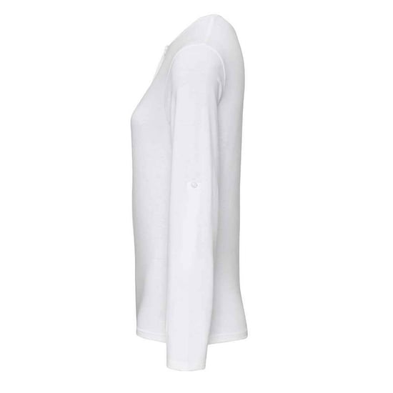 Premier Womens/Ladies Long John Plain Roll Sleeve T-Shirt (White) - Image 3