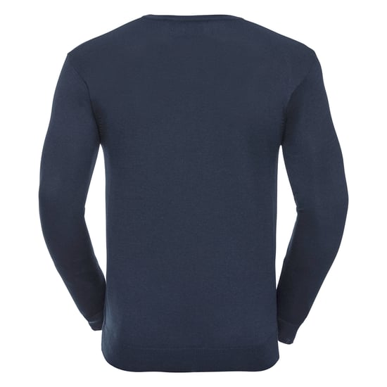 Russell Collection Mens Knitted V Neck Sweatshirt (French Navy) - Image 2