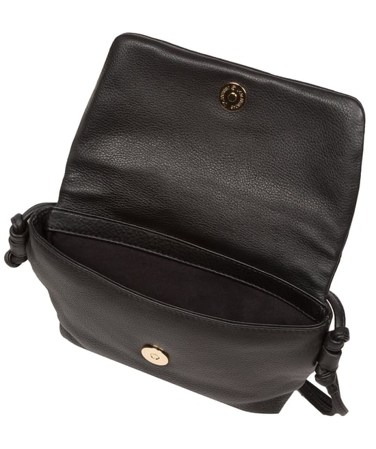 'Zoey' Black Nappa Leather Cross Body Bag