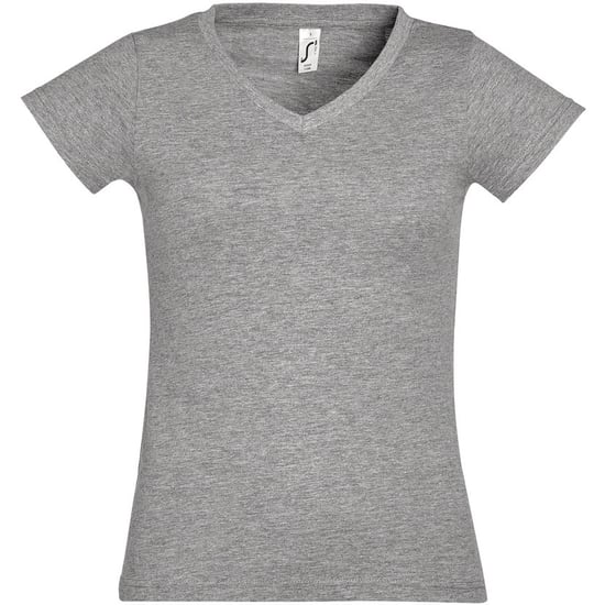 SOLs Womens/Ladies Moon V Neck Short Sleeve T-Shirt (Grey Marl) - Image 1