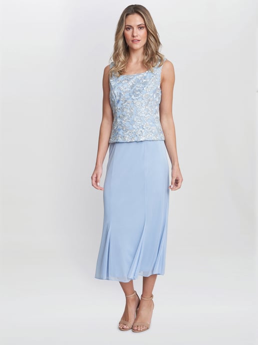Joyce Midi Dress And Jacket With Embroidered Lace
