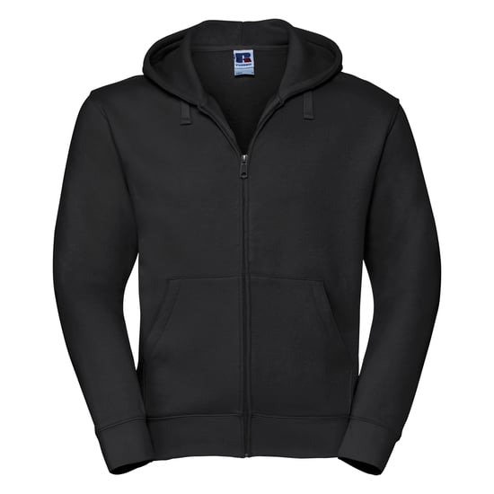 Russell Mens Authentic Full Zip Hooded Sweatshirt / Hoodie (Black) - Image 1