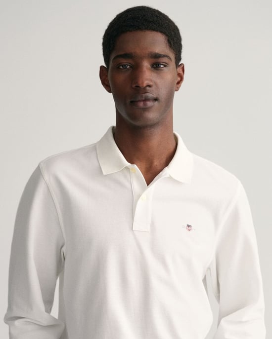 GANT Mens Regular Fit Long Sleeve Shield Logo Pique Rugger - Image 3