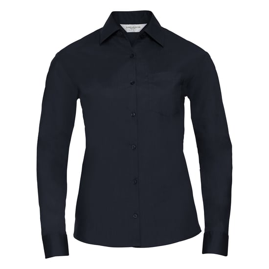Russell Collection Womens/Ladies Poplin Easy-Care Long-Sleeved Shirt (French Navy) - Image 1