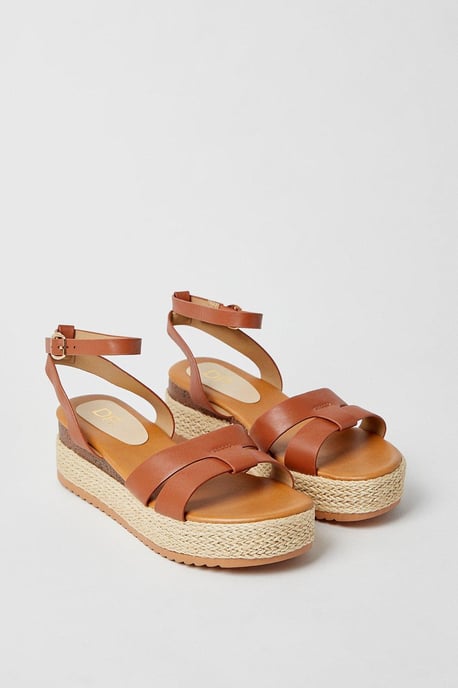 Ravni Comfort Cutout Medium Espadrille Covered Wedge Sandals