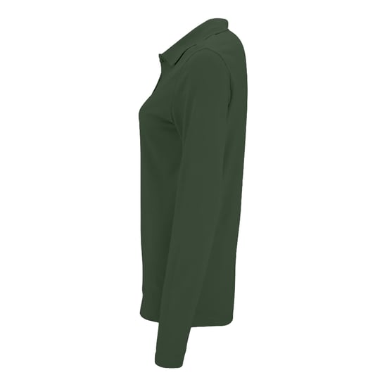 SOLS Womens/Ladies Perfect Pique Long-Sleeved Polo Shirt (Bottle Green) - Image 3