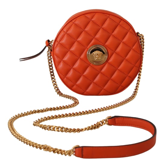Bolso cruzado redondo Medusa de cuero napa rojo para mujer de Versace - Image 1