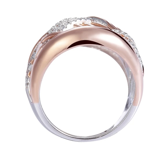 Orphelia Women's 925 Sterling Silver Ring - Silver/Rose ZR-7447 - Image 2