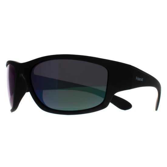Polaroid Wrap Unisex Negro Mate Espejo Verde Polarizadas PLD 7005/S - Image 2