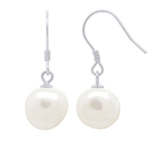 Hanging Earrings Real Cultured Freshwater Pearls Baroque 10-11 mm - Image 1