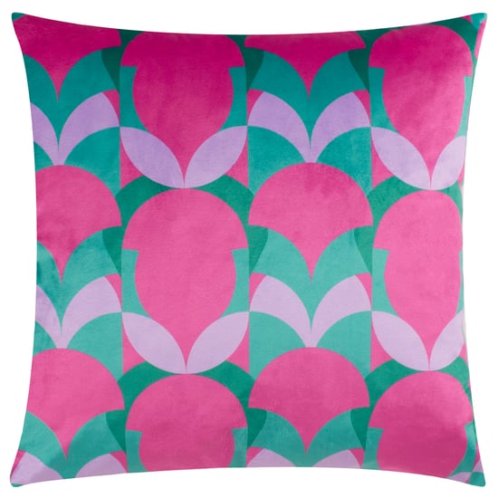 Cojín de terciopelo relleno de plumas Art Deco Raeya de Heya Home - Image 1