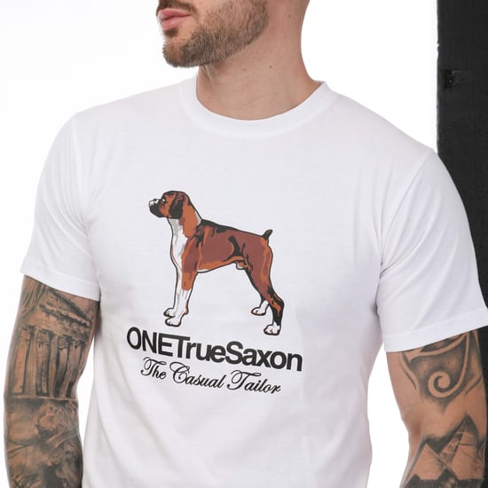 Men's One True Saxon Dawg T-Shirt in White - Image 3