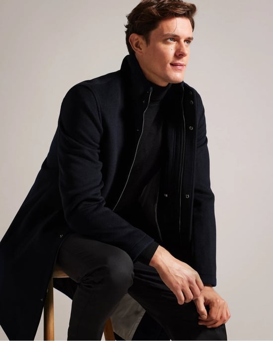 Abrigo de Cuello Alto de Mezcla de Lana para Hombre Ederson de Ted Baker - Image 4