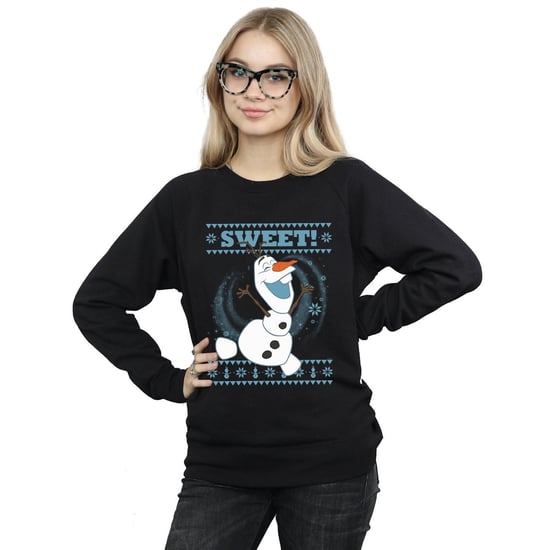 Disney Womens/Ladies Frozen Olaf Sweet Christmas Sweatshirt (Black)