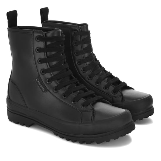 Superga Womens/Ladies 2643 Alpina Faux Leather Ankle Boots (Total Black) - Image 1