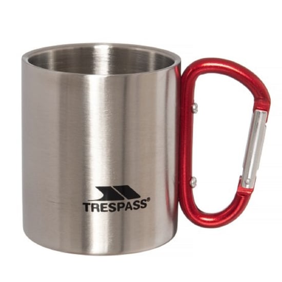 Trespass Bruski Carabiner Clip Travel Cup/Mug (Silver) - Image 1