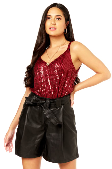 Sequin V Neck Cami Top