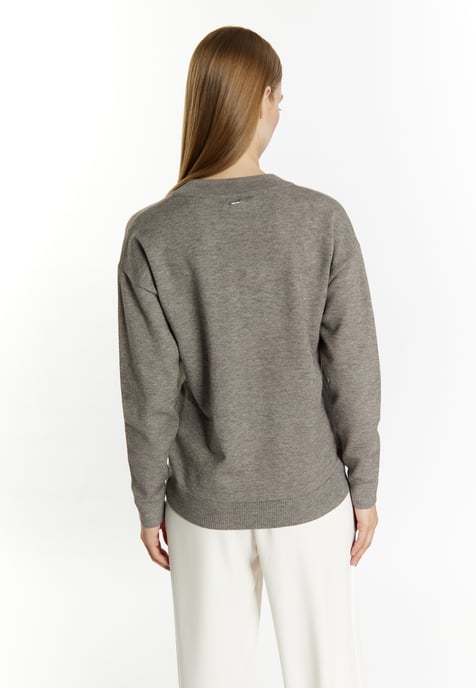 Dreimaster Knitted pullover women Grey melange - Image 4