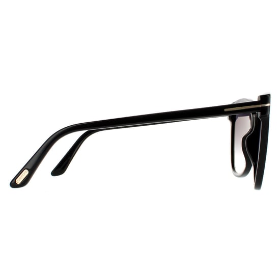 Gafas de sol Cat Eye para mujer Tom Ford Negro Brillante Gradiente Gris - Image 4