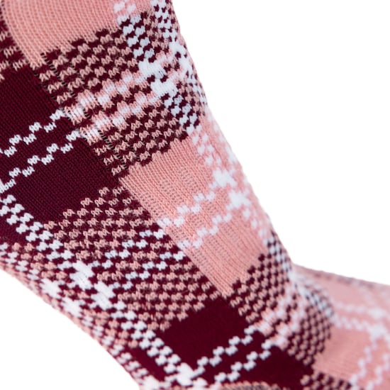 Trespass Unisex Adult Fergus Checked Socks (Dark Cherry)