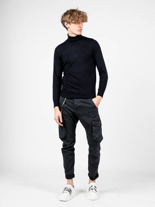 Xagon Man Suéter Turtleneck del hombre azul oscuro - Image 2