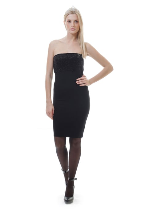 Straight Strapless Mini Dress